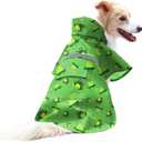 DELIFUR Large Dog Raincoat - Waterproof Dog Rain Poncho Adjustable Double Layer Rain Jacket with Hood for Medium Large Dogs Designed with Leash Hole Reflective Strip(Green Frog, Medium)