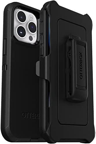 OtterBox iPhone 14 Pro Max (ONLY) Defender Series Case - BLACK , rugged & durable, with port protection, includes holster clip kickstand