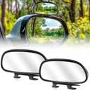 Blind Spot Mirror Adjustable 360 Degree Car Side Mirror, HD Glass Rear View Mirror Exterior Accessories for Car SUV Frame Thickness Less than 5MM (2 x Style 7)