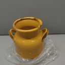 Quoowiit Ceramic Rustic Farmhouse Vase, Distressed Decorative Flower Vases for Home Decor, Ideal Shelf Decor, Yellow Boho Vase for Living Room Bedroom Kitchen Office Centerpiece Table Decorations (8 Inch-Yellow)