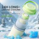 LUCKBEE Portable Breastmilk Cooler - 16oz Breast Milk Cooler Bottle with LCD Temp Display Cooling up to 24 Hours, Breastmilk Chiller with 2pcs Milk Storage Bottles, Breastfeeding Essentials for Baby (Green)