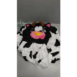 Adult Cow One Piece Pajamas Animal Cosplay Halloween Costume for Men Women, Size S