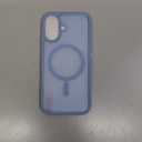 Miracase Magnetic for Phone 17 Case (Compatible with MagSafe) with Screen Protector Military-Grade Protection, Anti-Fingerprint Translucent Matte Phone Cover for Phone 17 6.3 inch, Light Blue