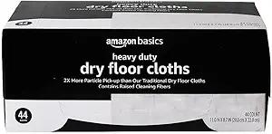 Basics Wet & Dry Sweeper Kit, 1 Sweeper Handle, 7 Heavy Duty Dry Floor Cloths, 3 Wet Floor Cloths, Pack of 1