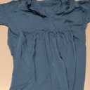 Minclouse Women's Babydoll Short Sleeve Tunic Dress V Neck Cute Casual Loose Dresses (Blue) Size Small