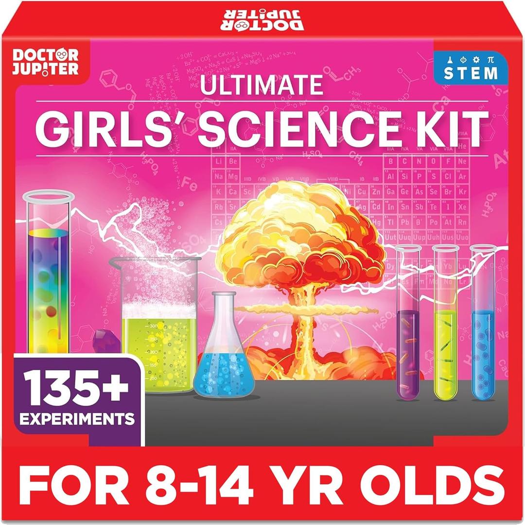 Doctor Jupiter Girls' Science Kit for Kids Ages 8-10-12-14 for 8,9,10+ Year Old Girls | Chemistry Set, STEM Toy Kit with 135+ Experiments | Learning & Educational Projects