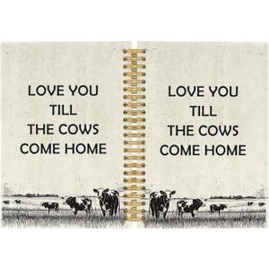 Love You Till the Cows Come Home Journal Notebook, Retro Cow Notebooks College Ruled for Work School, Gifts for Kids Baby Girls, Office Supplies, Hardcover Spiral Notebook 5.5"x8.3"