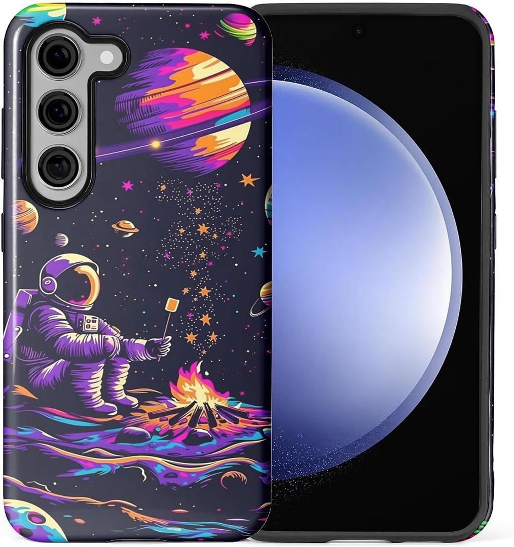 CARLOCA Case for Samsung Galaxy S23 FE,Astronaut Barbecue Design- Hybrid Dual Protection Soft TPU + Hard PC, Shockproof & Anti-Scratch Cover Men Women Stylish Protective Phone Case