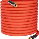 3/4" Hot/Cold Garden Water Hose 100 ft, -50-190,Flexible & Lightweight With 3/4" Brass Fittings for Yard, Outdoor, Farm, Red
