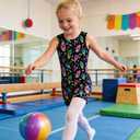 Idgreatim 2-10 Years Gymnastics Leotards for Girls Sparkly Biketards Unitards Athletic Tumbling Outfit (Neon Ice Cream)