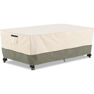 Bitubi 60 Inch Rectangular/Oval Patio Table Cover,Heavy Duty Waterproof Outdoor Dining Table Cover Winter, Patio Furniture Covers, Beige