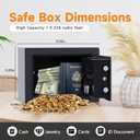 PATRON Small Safe Box for Money with Code and KeysSolid Mini Safe for Kids with Digital Electronic Security Keypad for Home Office Hotel,Personal Money Safes for Cash,0.236 Cuft (Black)