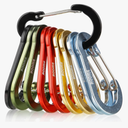 Booms Fishing CC5 Multi-Use Carabiner Clips, 10 Pack 2.7" Small Caribeener Clips, Mini Keychain Aluminum Caribeaner Clip