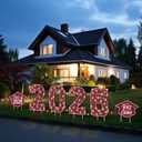2026 Graduation Yard Sign Decorations with LED String Light, Large 2026 Yard Signs with Stakes Class of 2026 Light Up Lawn Yard Signs for Outdoor Congrats Grad Party Pathway Decor SuppliesMaroon