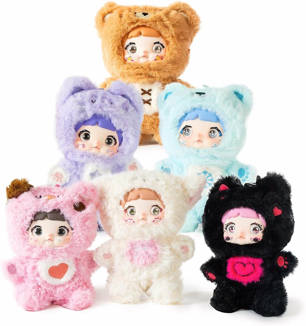 Nommi Plush Blind Box, Plush Figure Toys 1PC (1 of 7 Possible Styles) Loveliness Never Ends Series Keychain & Bag Charm Birthday Gifts 8.5 in