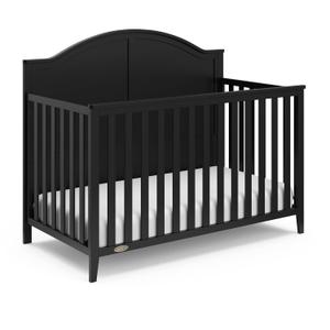 Graco Wilfred 5-in-1 Convertible Crib (Black)  GREENGUARD Gold Certified, Converts to Toddler Bed and Full-Size Bed, Fits Standard Full-Size Crib Mattress, Adjustable Mattress Support Base