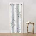 Green Leaves Branches Sliding Door Curtain Watercolor Spring Botanical Doorway Privacy Blackout Curtain Door Dividers Closet Door Cover Curtain 34" W X 80" L,1 Panel