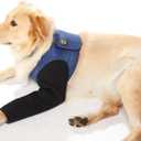 Coodeo Dog Recovery Suit, Cone Collar Alternative, Abrasion Resistant Dog Recovery Sleeve, Washable 2.5mm Thick and Waterproof, Pet Wounds Prevent Licking, Bite, Keep DryBlue, Size M