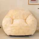 Bean Bag Sofa Chair for Adults, Beanbag Couch for Reading, Gaming, Relaxing, Soft and Durable Cover Lazy Sofa, Ivory