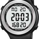 Waterproof Pedometer Watch No APP with Light, Digital Display Step Counter Watch for Calories Seconds Alarm Steps, Fitness Tracker Watch for Men Women (black)