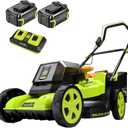 SnapFresh 40V 17 Brushless Lawn Mower 2 x 5.0Ah Batteries Electric Cordless Push Mower with Fast Charger, 6-Level Height Adjustment, 45L Grass Bag, Lightweight Battery Powered Mower