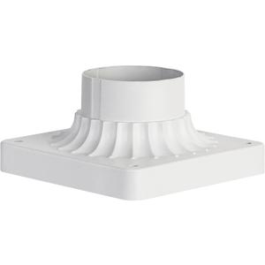 Cast Aluminum Pier Mount Base, 3" Diameter Pier Mount Adapter for Outdoor Post Light, White Pier Mounting Base for Deck Porch Patio (1 Pack)