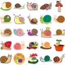 2 x Snail Stickers 50Pcs Snail Waterproof Vinyl Decals for Children and Adolescents Party Supplies Water Bottles Bicycle Laptop Refrigerator Luggage Computer Mobile Phone Skateboard Bike (Colourful-H3)