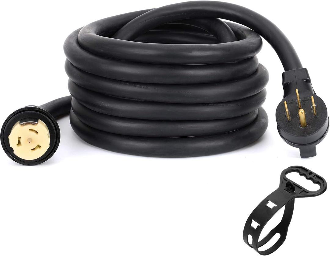 50 Amp Generator Extension Cord 13ft 14-50P to SS2-50R Heavy Duty Power Cable for RV, Transfer Switch, Home Backup, Weatherproof with Grip Handle
