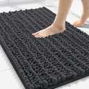 Smiry Bathroom Rugs Mat 30x20, Extra Soft Absorbent Chenille Bath Rugs, Non Slip Rubber Backing Machine Washable Quick Dry Bath Mats for Bathroom Floor, Tub, Shower, Home Decor Accessories, Dark Grey