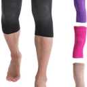 Doc Miller Knee Compression Sleeve Brace for Men & Women (Pair) Best Support for Workout Running ACL Arthritis Pain Relief (Large, Black)