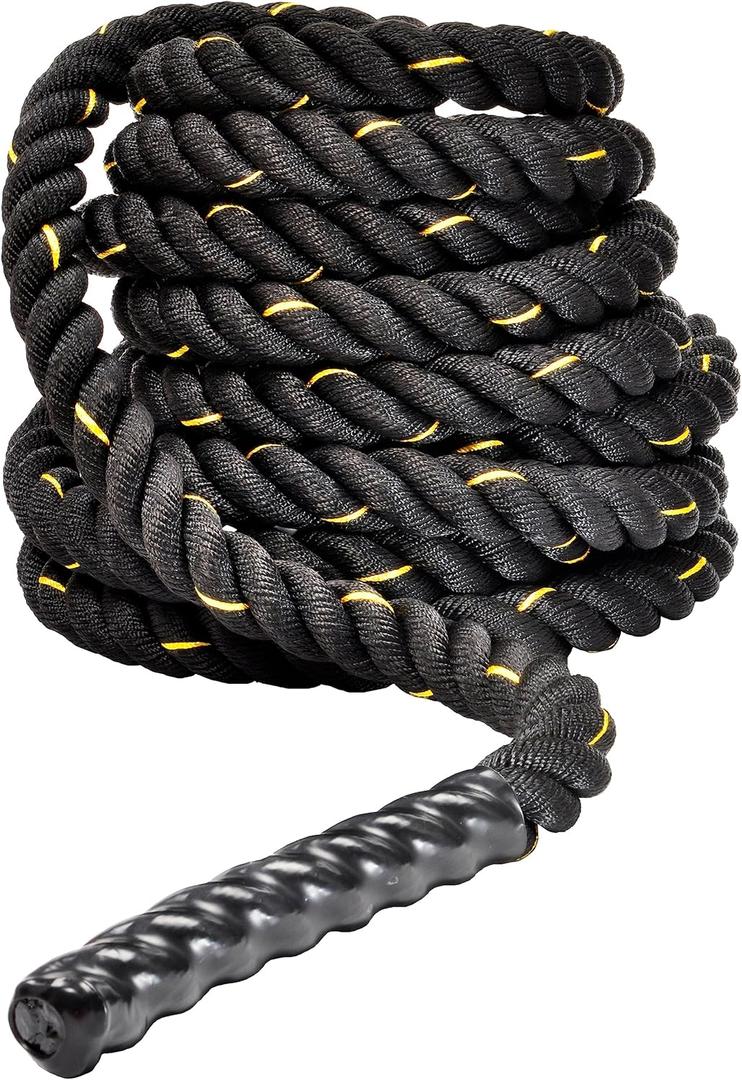 Battle Rope 1.5 Inch Diameter Poly Dacron 40 FT Length, Heavy Ropes for Home Gym and Workout