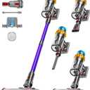 Cordless Vacuum Cleaner, 55KPA 70Min 650W Motor Powerful Vacuum Cleaners for Home, Self-Stand Cordless Stick Vacuum Rechargeable Anti-Tangle/LED Screen/1.8L Cup for Home Pet Hair/Carpet/Hardwood Floor