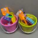 Beach Bucket Toy Set 9PC Set 1 Bucket, 2 Shovels, 1 Rake, 5 Sand Molds, 2 Psc