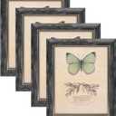 XUANLUO 8x10 Picture Frames Set of 4 Rustic Retro Photo Frame with HD Plastic Cover for Wall Mount and Tabletop Display Family Friends Wedding Gift