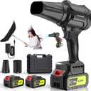 Cordless Leaf Blower, 600000RPM Handheld Leaf Blower with 2 X 4.0Ah Batteries & Charger, Lightweight Leaf Blowers for Patio Cleaning, Lawn Care, Leaves, Dust (Jet Black)