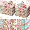 VitalCozy Cloth Napkins-15 x 15 Inch Soft Fabric Napkins Bulk Cloth Washable Reusable Plants Floral Square Napkin Cotton Dinner Towel for Spring Tea Party(Pink Flower,24 Pcs)