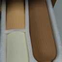 Modern Ceramic Vase Set, Earth Tone Natural Color Ribbed Matte Design, 3-Piece Decorative Vases for Home, Living Room, Office (Coffee Mix)