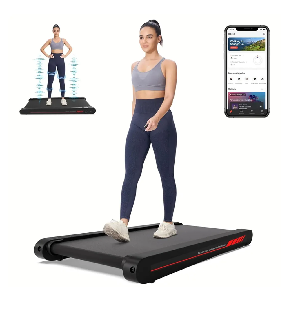 Sperax Walking Treadmill Pad with APP, 3 in 1 Under Desk Treadmill, 400W Low Noise Walking Vibration Pad with Remote Control,Portable Treadmills for Home Office