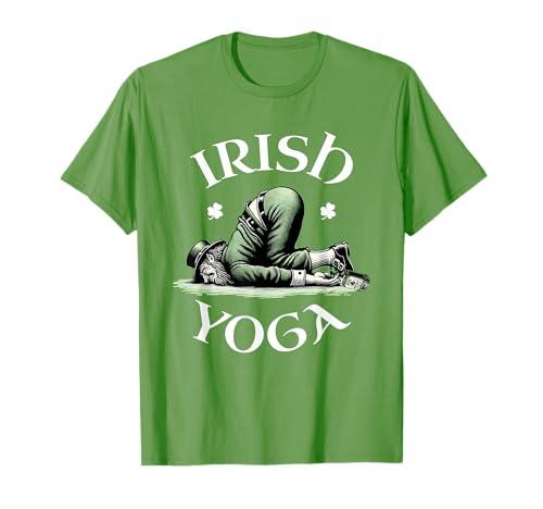 Irish Yoga Festive Green St. Paddy's Day Humor T-Shirt. L Size