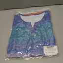 SOFIA'S CHOICE Women Ombre Long Sleeve T Shirts Women Basic Casual V Neck Shirts Blue Pink X-Large (XL)