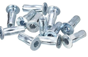 M5 Multi-Grip Rivet Nuts, 8 pcs Pre-Bulbed Shank Flat Head Threaded Insert Nut Carbon Steel Plus Nuts Construction Fasteners for Industrial