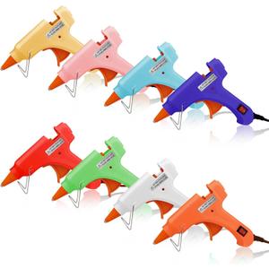 Mini Hot Glue Gun Kit 8 Pieces Hot Melt Gun Crafts for Kids School Craft Project DIY Arts and Home Quick Repairs (20 Watts,Multicolor)