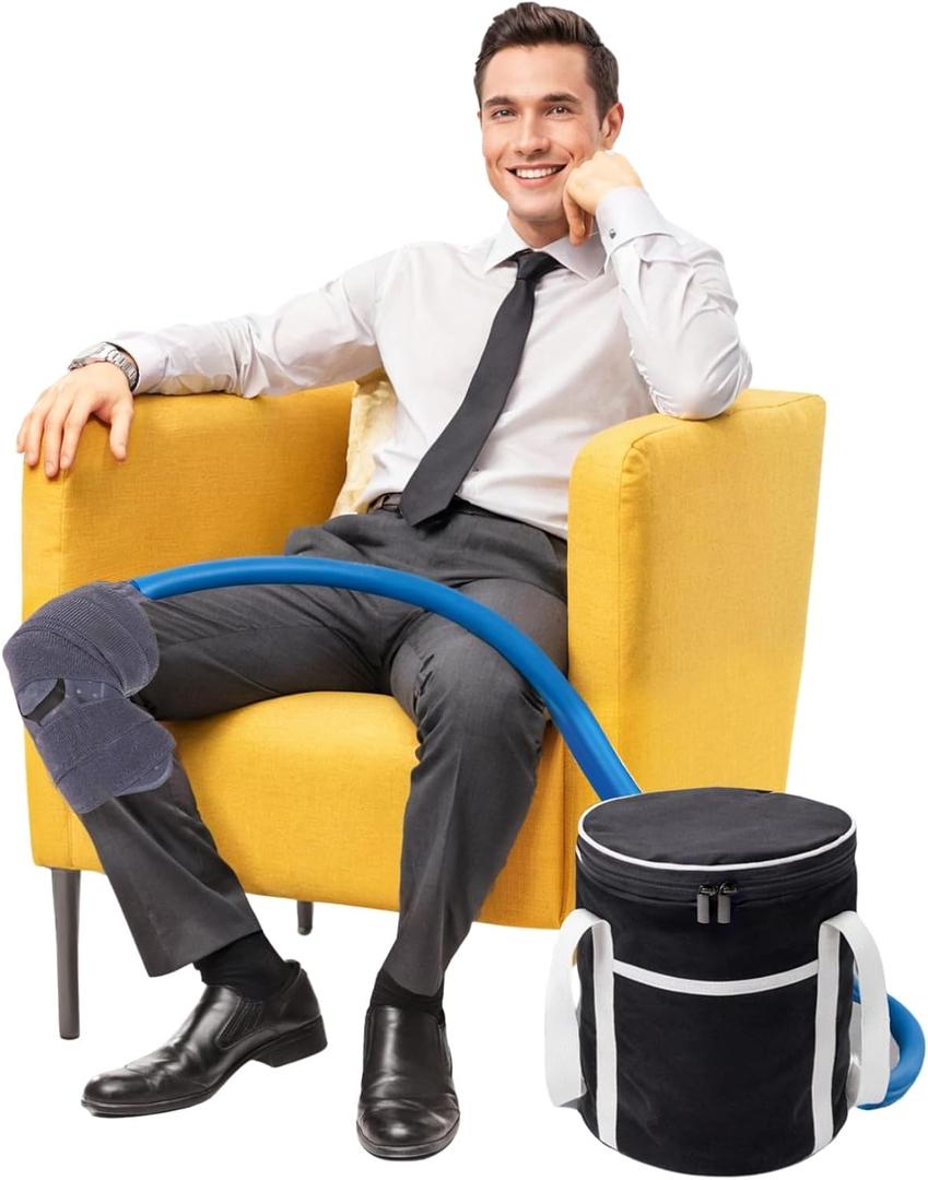 Portable Ice Machine for Knee After Surgery, Cold Therapy Machine for Sports Injuries, Strain and Sprain, Cryotherapy Kit System with Quiet Pump and Universal Compression Pad