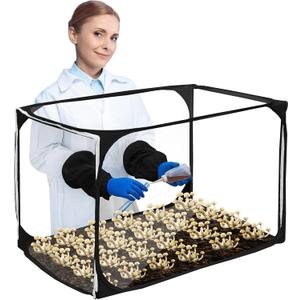 Still Air Box, Mushroom Grow Kit, Portable Compact Still Air Box Mycology for Mushroom Lovers, Mushroom Fruiting Chamber for Mycology Supplies/Home Scientists (35.5x23.5x23.5 inch) - Black