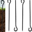 4 Pack Rebar Stakes - 5/8 Diameter Heavy Duty Metal Stakes with Chisel Point Ends, Ground Stakes for Yard and Camping, Tree Stakes Supports