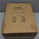 RORIANO Farmhouse Lantern Table Lamps for Living Room Set of 2, Vintage Bedroom Resin Lamp with Dual USB Charging Ports, Rustic Retro Bedside Nightstand Desk Lamp, 4 Bulb Included