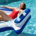 Funscape Inflatable Pool Floats for Adult, Floating Pool Lounger Tanning Bed, Cool Sun Bathing Tan Blow up Raft Floatie W/Handle, Summer Swimming Water Mat, Party Gift for Beach Backyard Lake