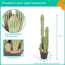Artificial Cactus 31 INCH Tall Fake Cactus Plants Faux Cacti Saguaro with Planter for Indoor Outdoor Home Office Shop Garden Decoration