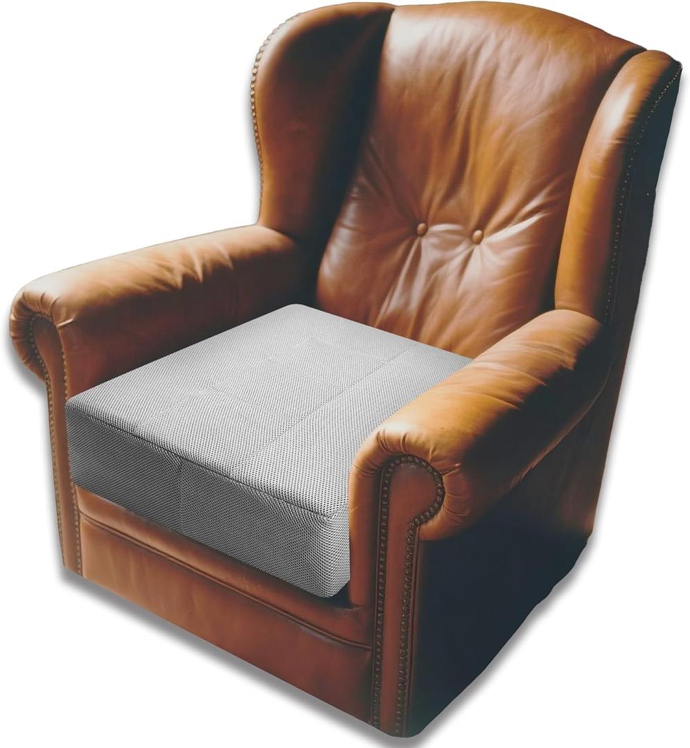 19''x16''x6.3'' Memory Foam Chair Seat Cushion for Elderly for Recliner, Couch, Two Layers of Composite Memory Foam with Different Hardness, for Tailbone Pain & Pressure Relief-Gray