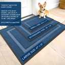 OLANLY Front Door Mat Indoor Outdoor Entrance, Waterproof All-Season, All-Weather Doormat, Sturdy Natural Rubber, Fade Resistant, Low Profile, Easy Clean Patio Porch Entryway Mat, 35x23, Light Blue